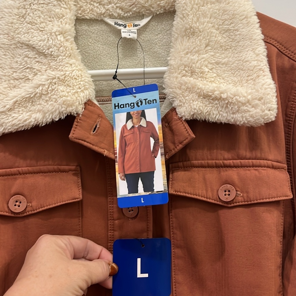 Hang Ten Ladies NWT copper utility jacket, fleece lined sz L - Picture 10 of 10